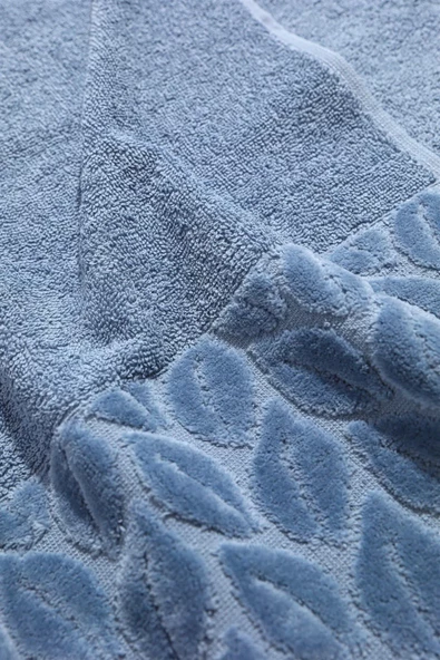 NİVEMESHOME 249 HAZAL MAVİ JAKARLI HAVLU NURPAK ürün görseli