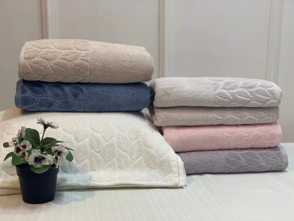 NİVEMESHOME 249 HAZAL PEMBE JAKARLI HAVLU NURPAK - 3