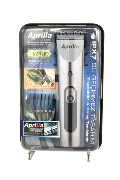 Aprilla 2 Yıl Ahc-5035 Profesyonel Saç Kesme Makinesi 3-5 Islak ve Kuru Gümüş Yok Saç Kablosuz - 3