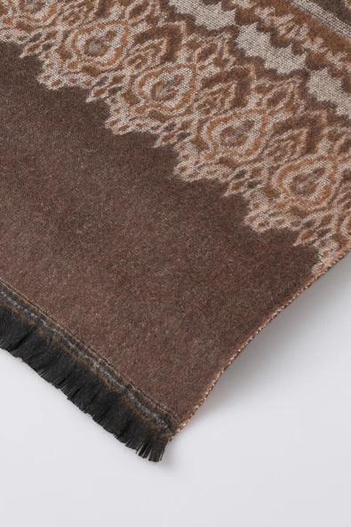 İnce Dokulu Desenli Viskon Şal Kaşkol Atkı - 2