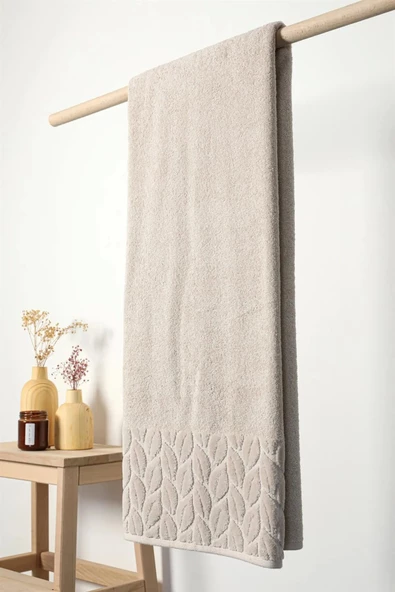 NİVEMESHOME 632 BEJ 90X150 HAZAL BANYO HAVLUSU NURPAK - 2