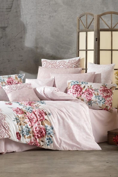 Grande Çift Kişilik Nevresim Takımı Pudra ürün görseli