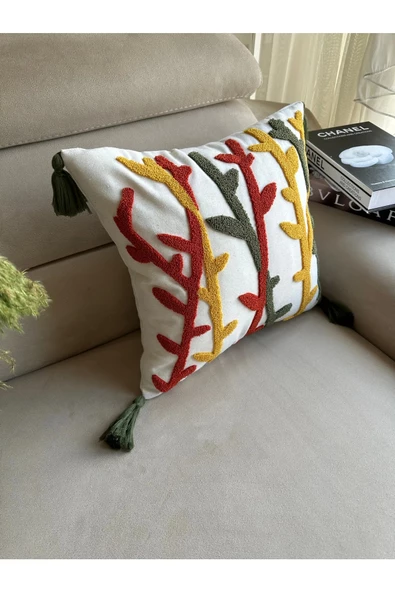 NİVEMESHOME DEKORATİF NAKIŞLI KIRLENT KILIFI 45X45 - 3
