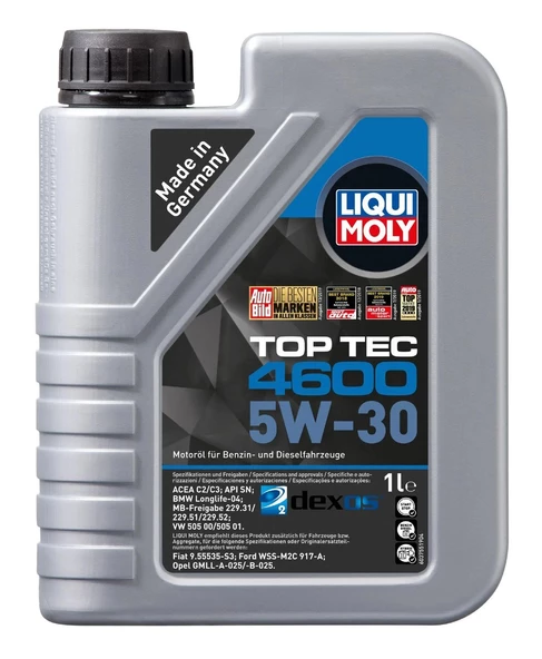 LIQUI MOLY 5W-30 Top Tec 4600 Tam Sentetik Motor Yağı 1 Litre