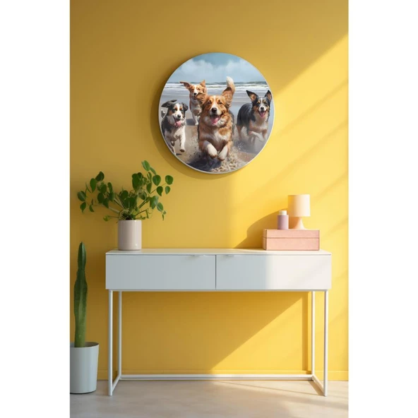 Yuvarlak Sanatsal, Dekoratif Baskı Dekoratif ve Modern Cam Tablo 223 ürün görseli