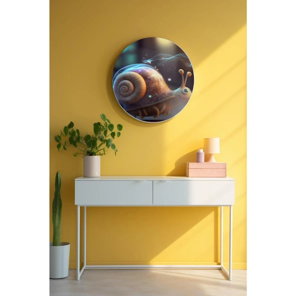 Yuvarlak Sanatsal, Dekoratif Baskı Dekoratif ve Modern Cam Tablo 214