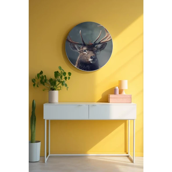 Yuvarlak Sanatsal, Dekoratif Baskı Dekoratif ve Modern Cam Tablo 172