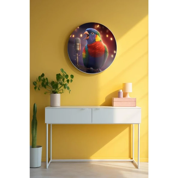 Yuvarlak Sanatsal, Dekoratif Baskı Dekoratif ve Modern Cam Tablo 158 - Resim 2