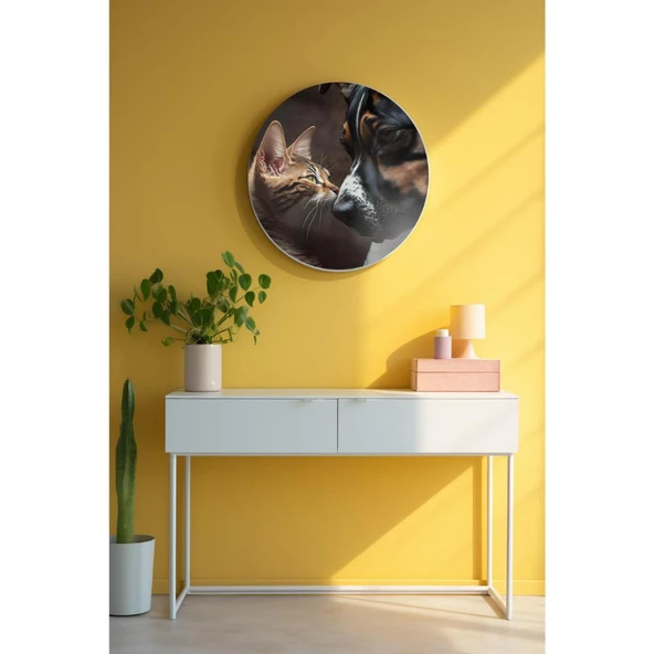 Yuvarlak Sanatsal, Dekoratif Baskı Dekoratif ve Modern Cam Tablo 205