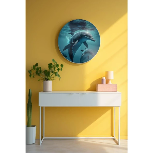 Yuvarlak Sanatsal, Dekoratif Baskı Dekoratif ve Modern Cam Tablo 170