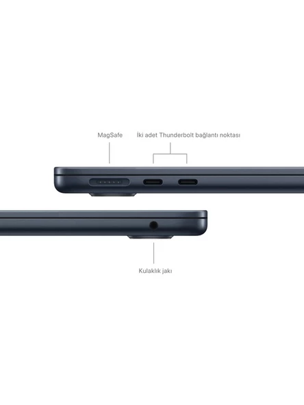 MacBook Air M3 Çip 8GB 512GB SSD macOS 13" Taşınabilir Bilgisayar Gece Yarısı MRXW3TU/A - 7