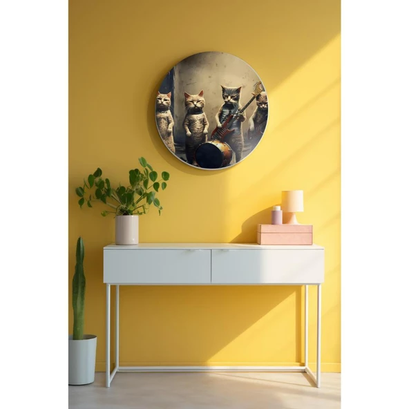 Yuvarlak Sanatsal, Dekoratif Baskı Dekoratif ve Modern Cam Tablo 181 ürün görseli