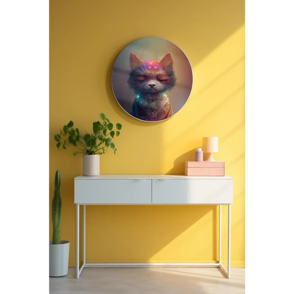 Yuvarlak Sanatsal, Dekoratif Baskı Dekoratif ve Modern Cam Tablo 211 ürün görseli 1