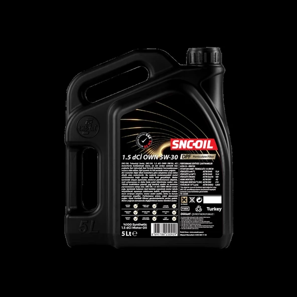 SNC-OIL 5W-30 Motor Yağı DPF Partiküllü 5 Litre - 3
