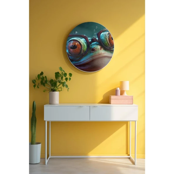 Yuvarlak Sanatsal, Dekoratif Baskı Dekoratif ve Modern Cam Tablo 162