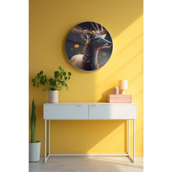 Yuvarlak Sanatsal, Dekoratif Baskı Dekoratif ve Modern Cam Tablo 156 ürün görseli