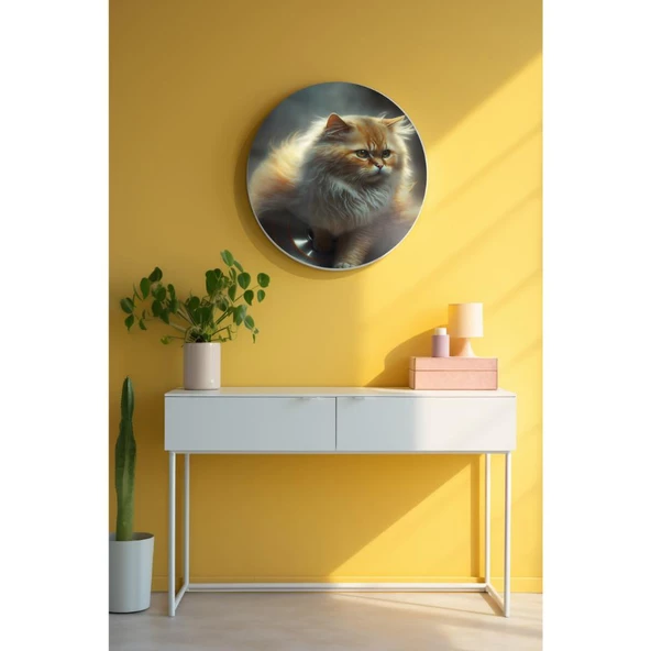 Yuvarlak Sanatsal, Dekoratif Baskı Dekoratif ve Modern Cam Tablo 235