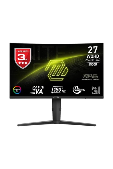 MSI MAG 275CQRF QD E2 27 2560x1440 180Hz 0.5ms HDMI DP Type-C Adaptive Sync Curved Gaming Monitor