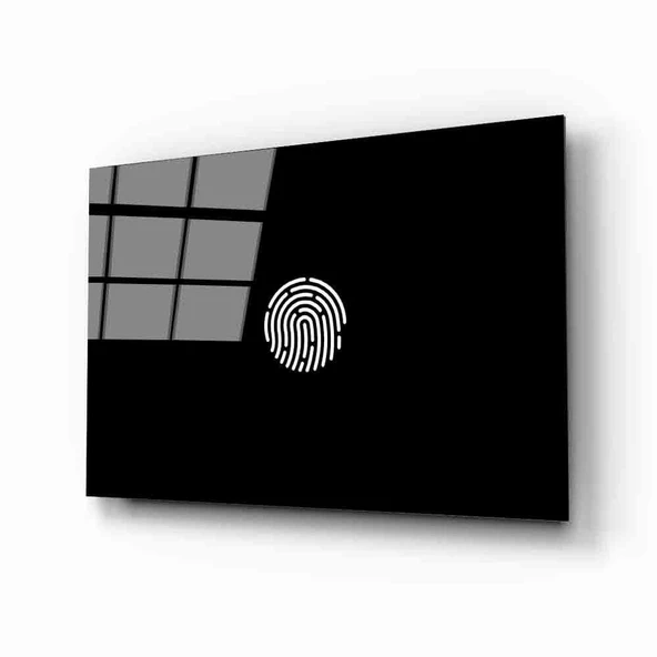 Fütüristik Parmak İzi  Dekoratif ve Modern Cam Tablo
