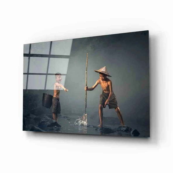 Fütüristik Çocuklar  Dekoratif ve Modern Cam Tablo ürün görseli