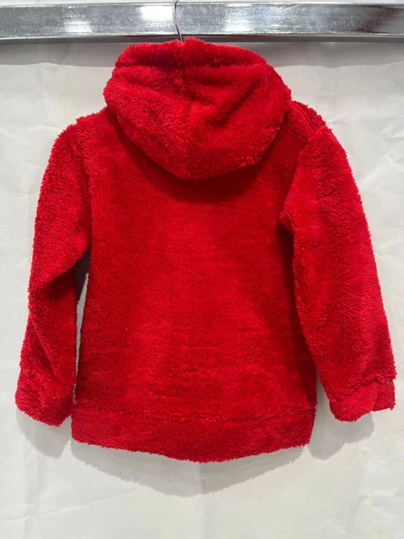 uğurböceğiçocuk Peluş Kumaş Armalı Kapuşonlu Çocuk Hırka 1307 - 6