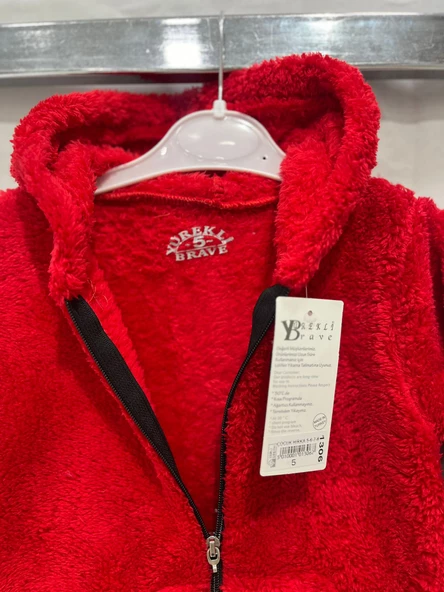 uğurböceğiçocuk Peluş Kumaş Armalı Kapuşonlu Çocuk Hırka 1307 - 4