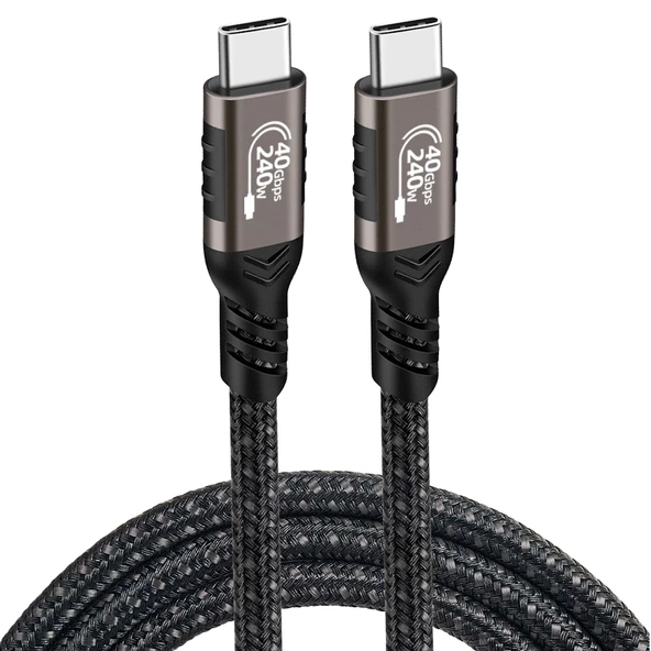Redclick QG01 Type-C to Type-C USB4 PD Data Şarj Kablosu 240W 40Gbps 8K@60Hz 0.2 Metre - 3