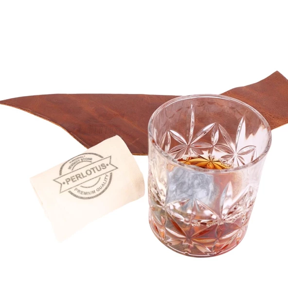 Perlotus Viski Bardağı ve Gri Küre Mermer Viski Taşı Sandıklı - 7