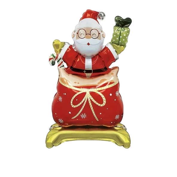 Ayaklı Küçük Noel Baba Folyo Balon 63x34 cm ürün görseli 1