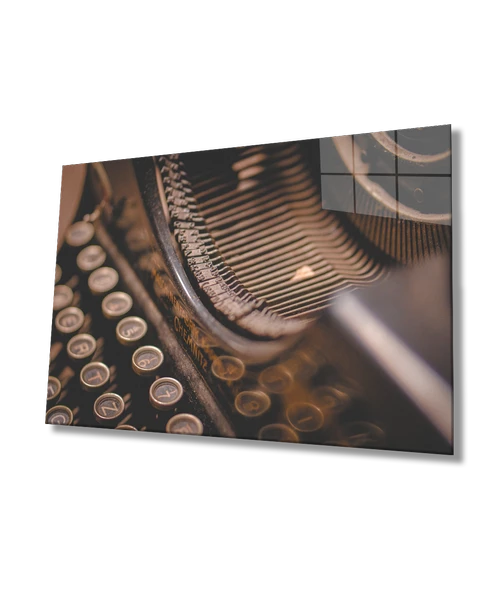 Daktilo Dekoratif ve Modern Cam Tablo   Typewriter ürün görseli
