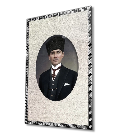 Çerçeveli Atatürk Dekoratif ve Modern Cam Tablo