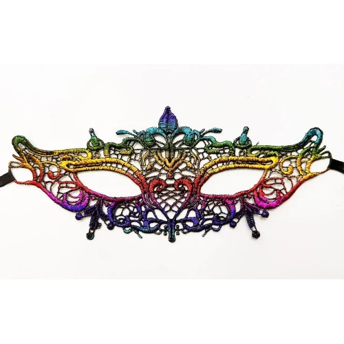 Periboia Rengarenk Dantel Kesim Gökkuşağı Balo Maskesi - 2