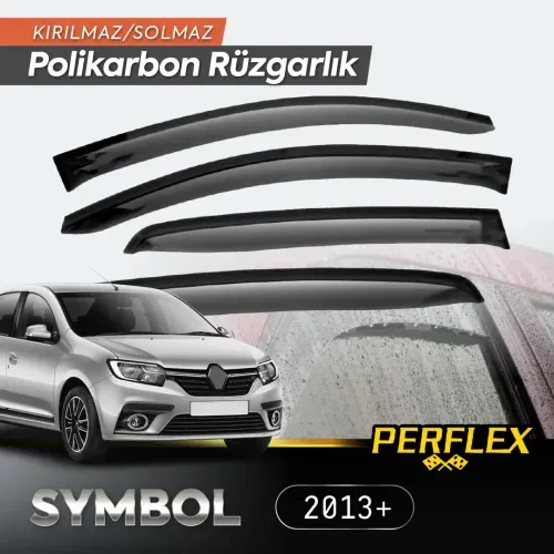 Periboia Perflex Polikarbon Kırılmaz Rüzgarlık V2 Düz Renault Symbol 2013+