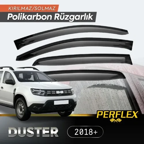 Periboia Perflex Polikarbon Kırılmaz Rüzgarlık V2 Düz Dacia Duster 2018+