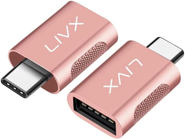 USB 3.0 To Type-C Çevirici Dönüştürücü OTG Adaptör Rose Gold OTGRG İkili