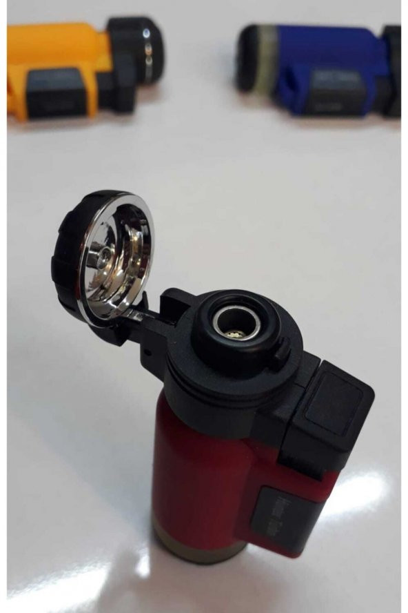 Kırmızı Turbo Tek Pürmüz Alev Pro Çakmağı
