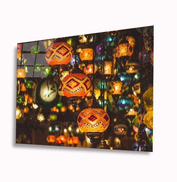 Motifli Lamba Dekoratif ve Modern Cam Tablo ürün görseli