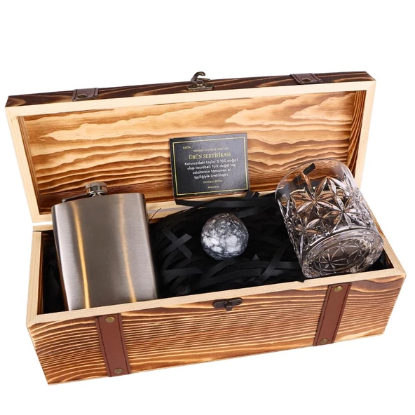 Perlotus Viski Bardağı Gri Küre Mermer Viski Taşı Cep Matarası Sandıklı - 6