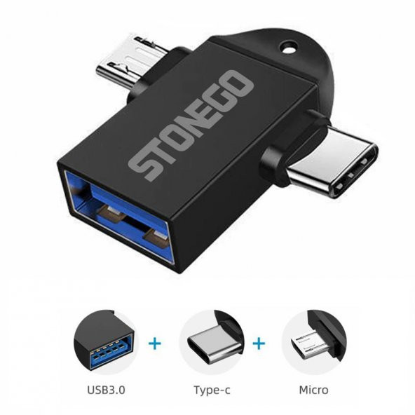 Type-C Micro Usb 2in1 USB 3.0 Dişi Mouse Flash OTG Adaptör