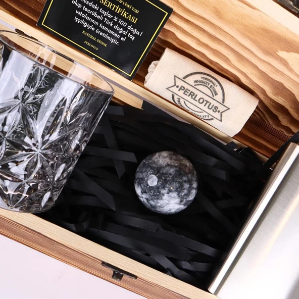 Perlotus Viski Bardağı Gri Küre Mermer Viski Taşı Cep Matarası Sandıklı - 5