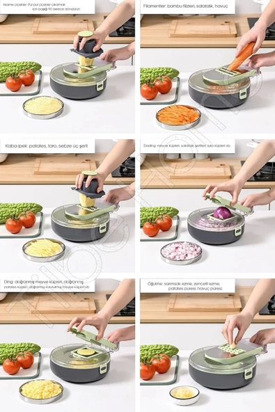 Tilbe Home Vegetable Cutter Pro Rende Sebze Soğan Küp Doğrayıcı Dilimleyici Hazneli Kesici Dicer Rende Seti - 2