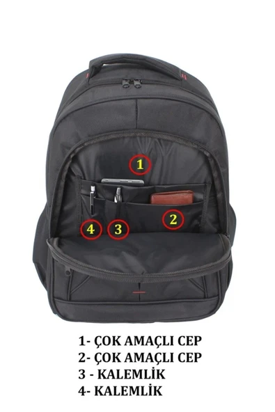 CASE CLUB 2114 Büyük Boy Laptop Sırt Çantası 17.3 inç Kılıf Hediyeli - 8