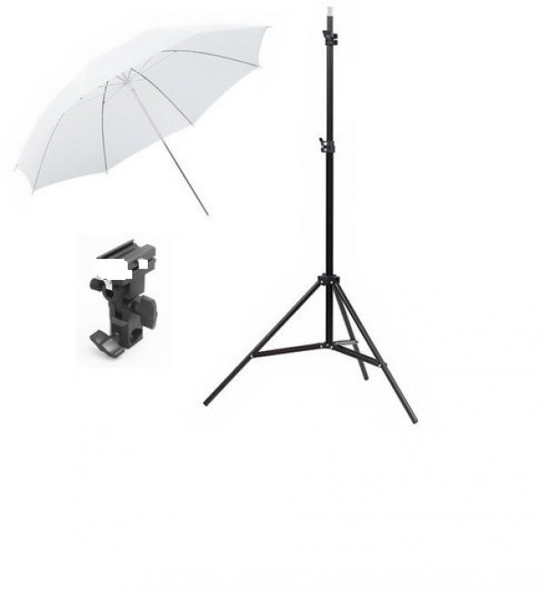 3lü Strobist Set. Işık Ayağı,Şemsiye,Flaş ve Şemsiye Adaptörü