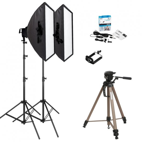 Deyatech Pro Youtber Kit Vlogger Kit Softbox 50X70cm Mikrofon