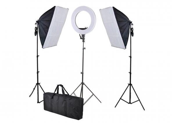 Youtuber Blogger Make-Up Kit 50X70 Softbox Ring Light Led Kit