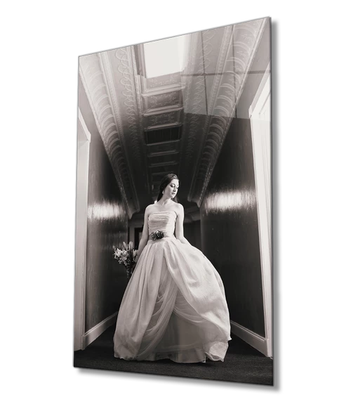 Kadınlar Retro Gelin Dekoratif ve Modern Cam Tablo Women Retro Bride