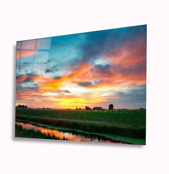 Manzara Dekoratif ve Modern Cam Tablo
