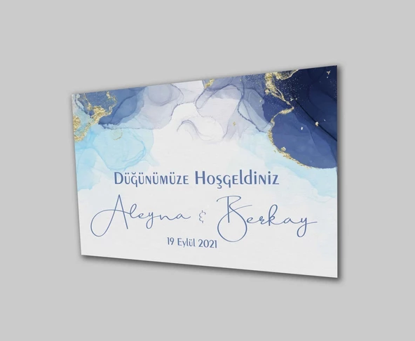 Düğün Nişan Hoşgeldiniz Dekoratif ve Modern Cam Tablo ürün görseli