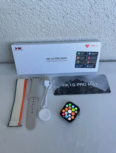 HK10 Pro Max Akıllı saat 2.02 inch AMOLED Ekran GÜMÜŞ KASA - 3