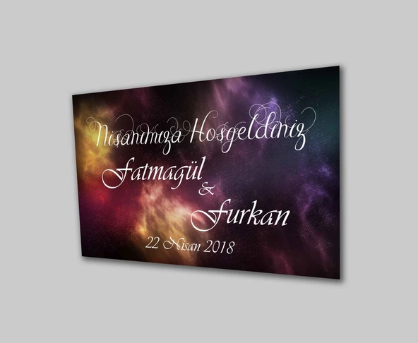 Düğün Nişan Hoşgeldiniz Dekoratif ve Modern Cam Tablo
